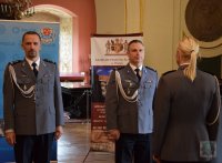 Uroczysta zbiórka z związku z powołaniem mł. insp. Mariusza Stelnickiego na stanowisko Komendanta Powiatowego Policji w Brzegu.