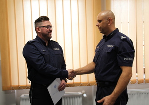 kadra kierownicza brzeskiej Policji podczas wręczania rozkazów o mianowaniu i powierzeniu obowiązków