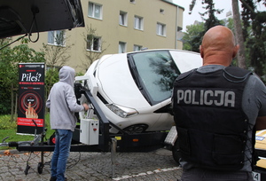 policjant, symulator wypadków