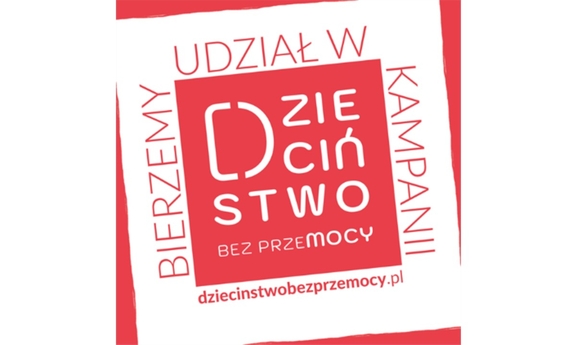 biało czerwony baner - dzieciństwo bez przemocy