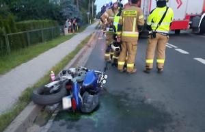 wywrócony motocykl
