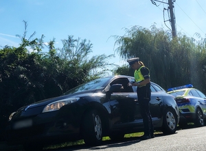 policjantka kontroluje samochód