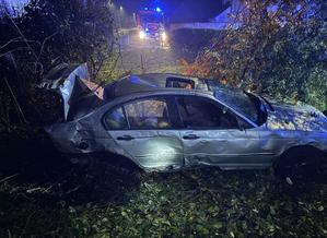 pojazd uszkodzony po dachowaniu