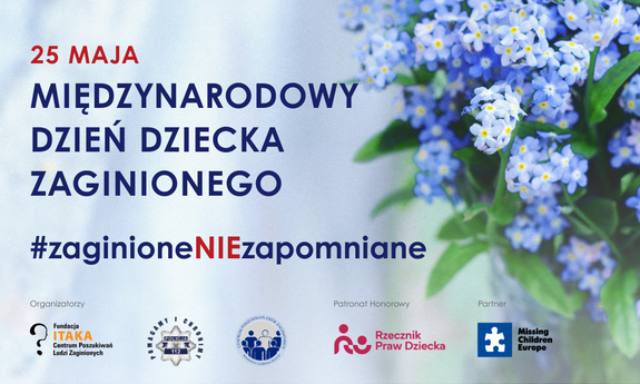 niebieska plansza z kwiatami