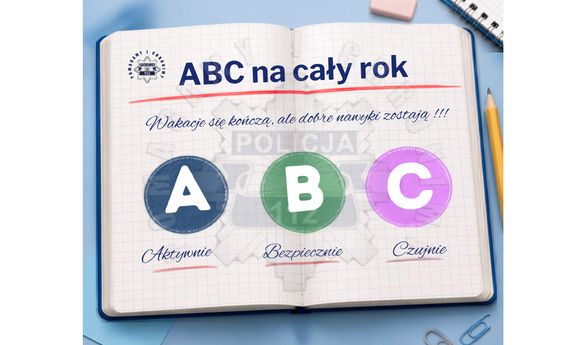 otwarty zeszyt z literami ABC